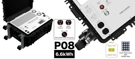 【P08】6.6kWh (6600Wh) World Wide AC Voltage 220V / 110V Portable Solar Battery By Order