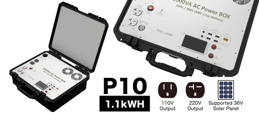 【P10】1.1kWh (1100Wh) World Wide AC Voltage 220V / 110V Portable Solar Battery By Order