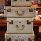 U.S.A. Vintage White Suitcase, Cream Suitcase美國古董旅行箱