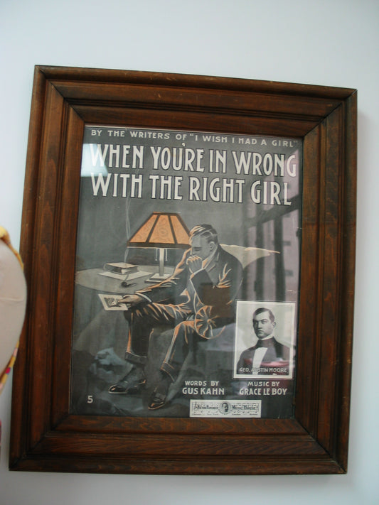 U.S.A. Vintage Poster(When you're in wrong with the right girl)美國古董海報